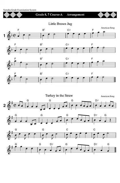 yamaha雅马哈Grade 8, 7 Course-A Arrangement